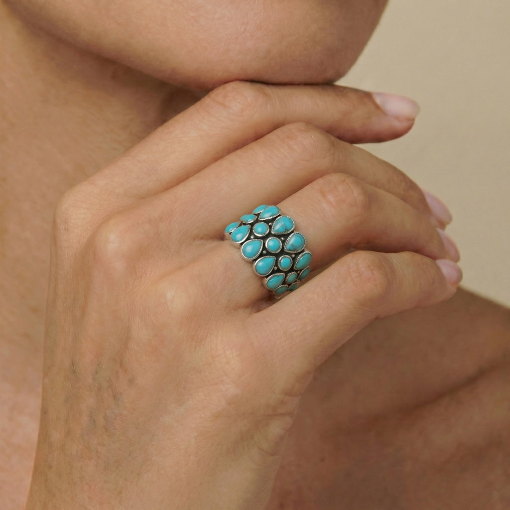 Turquoise Ring Sterling Silver R2415-C75