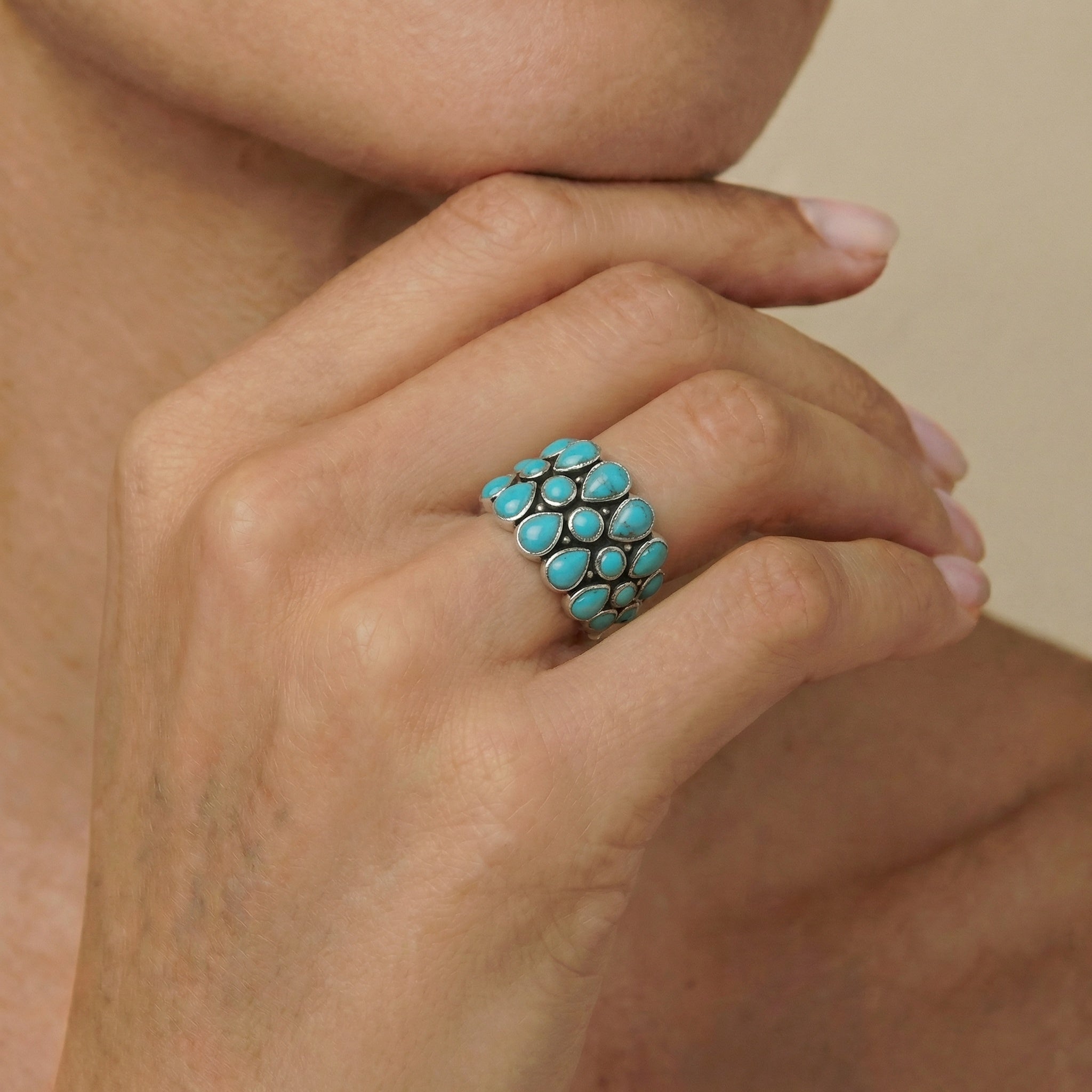 Turquoise Ring SilveryCopper™ R2415-SB-C75