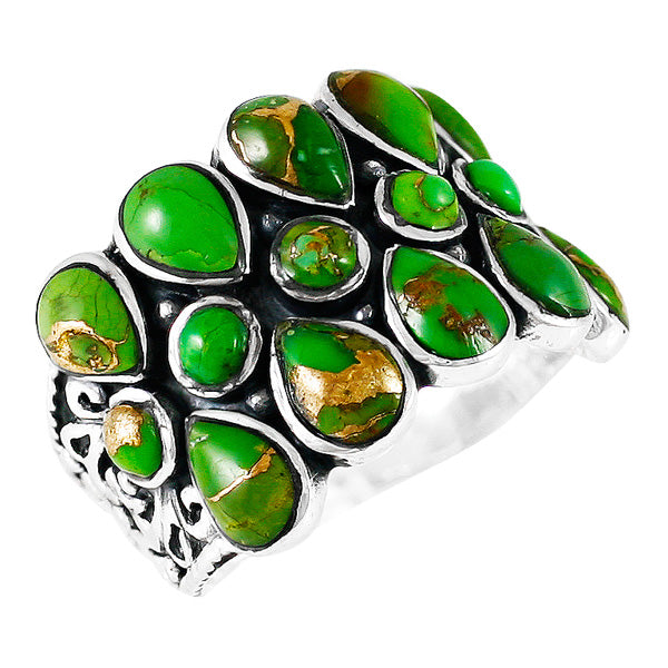Green Turquoise Ring Sterling Silver R2415-C76
