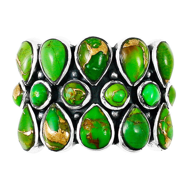 Green Turquoise Ring Sterling Silver R2415-C76