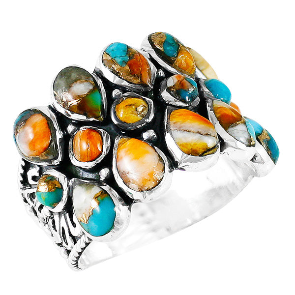 Spiny Turquoise Ring Sterling Silver R2415-C89