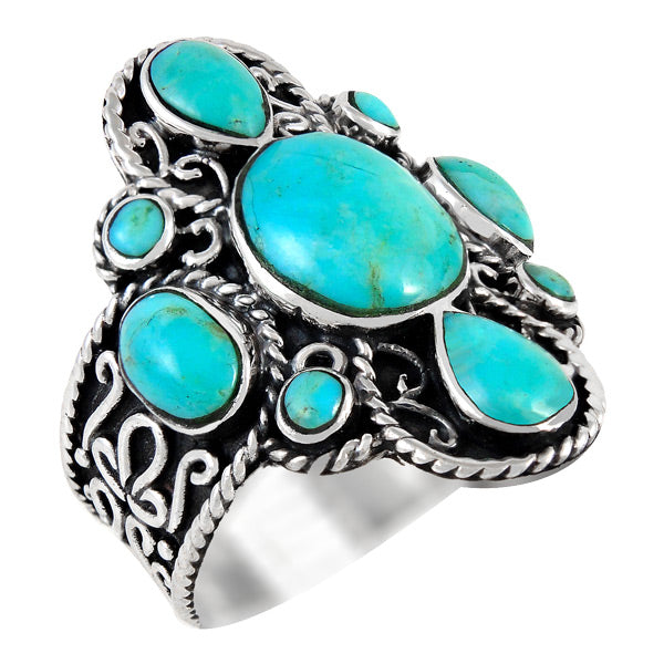 Turquoise Ring Sterling Silver R2416-C75