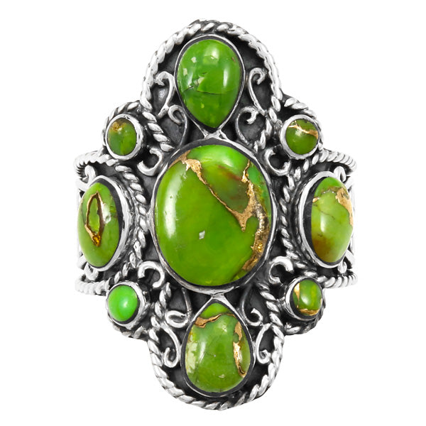 Green Turquoise Ring Sterling Silver R2416-C76