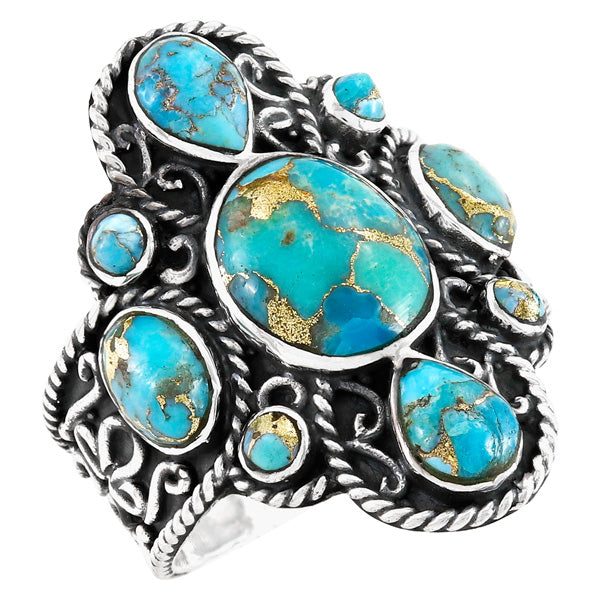 Matrix Turquoise Ring Sterling Silver R2416-C84