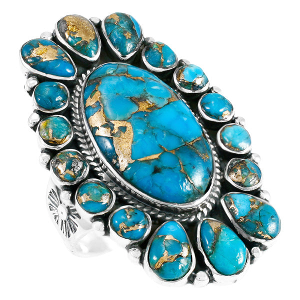 Matrix Turquoise Ring Sterling Silver R2418-C84