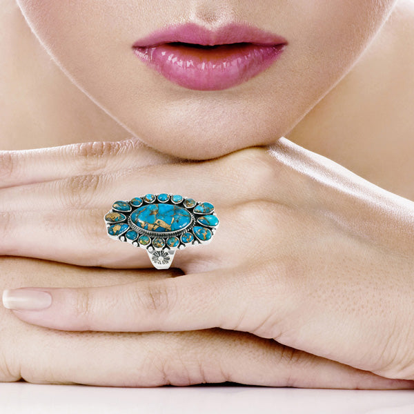 Matrix Turquoise Ring Sterling Silver R2418-C84