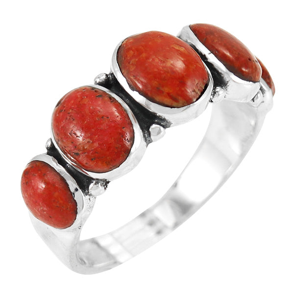 Coral Ring Sterling Silver R2421-C74