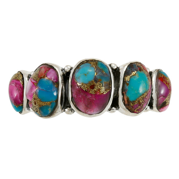 Rainbow Spiny Turquoise Ring Sterling Silver R2421-C91