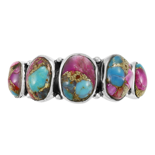 Rainbow Spiny Turquoise Ring Sterling Silver R2421-C91