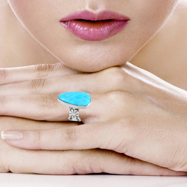 Turquoise Ring Sterling Silver R2423-C75