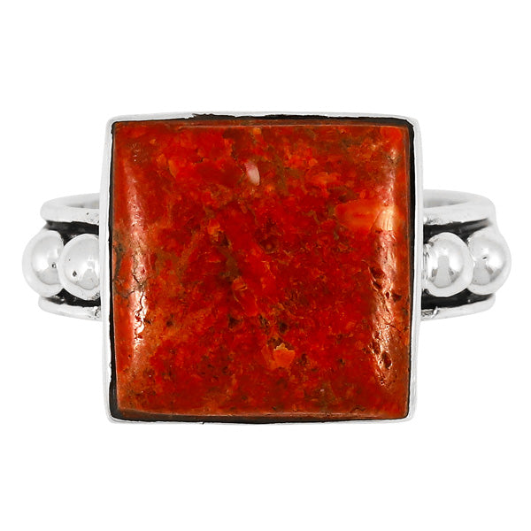 Coral Ring Sterling Silver R2425-C74