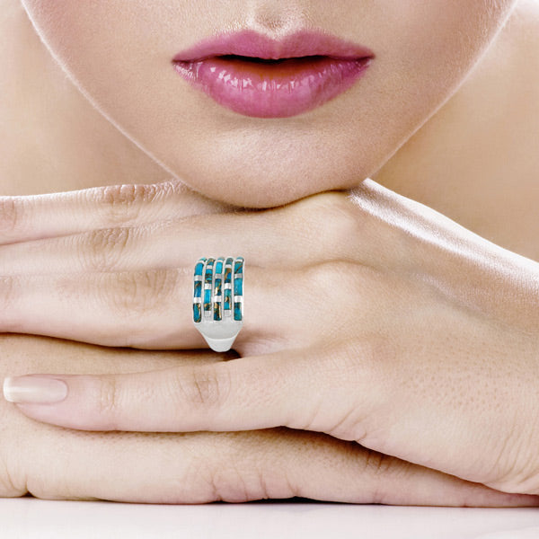 Matrix Turquoise Ring Sterling Silver R2426-C84