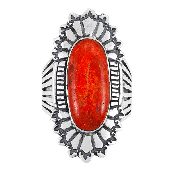 Coral Ring Sterling Silver R2427-C74