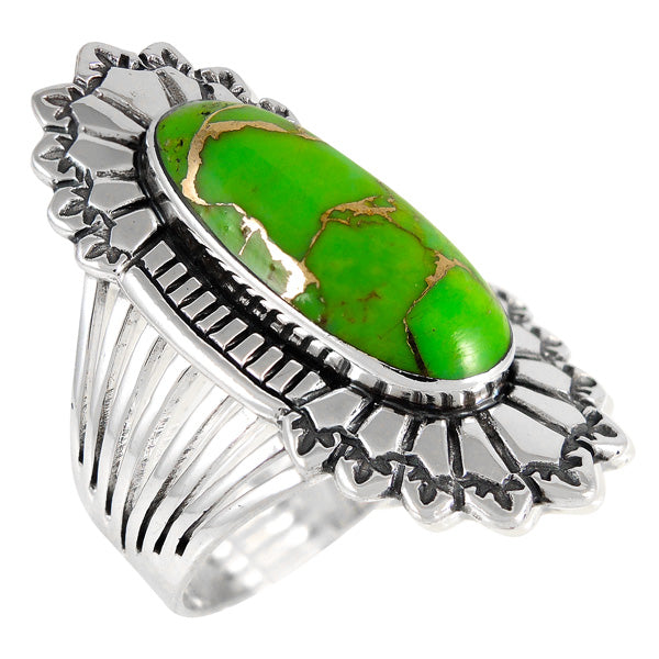Green Turquoise Ring Sterling Silver R2427-C76