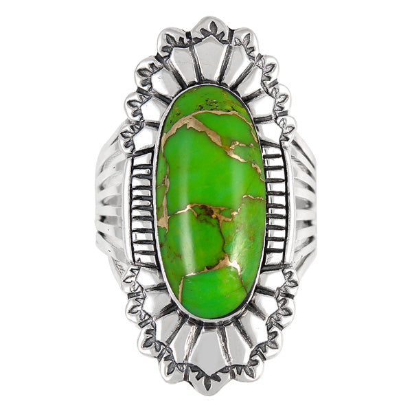 Green Turquoise Ring Sterling Silver R2427-C76