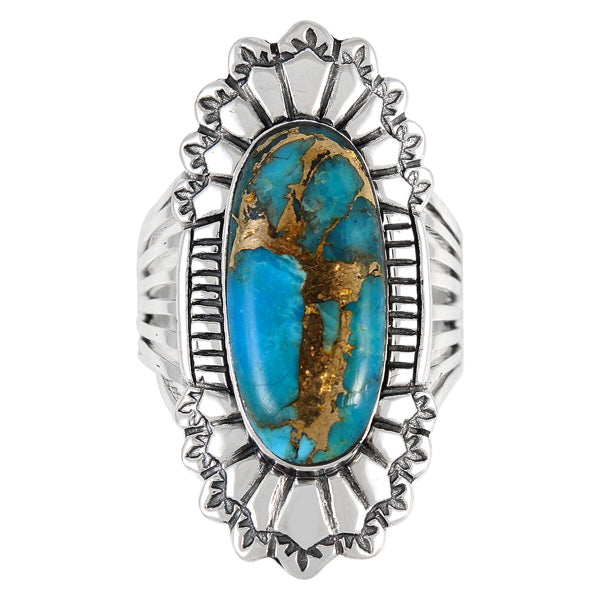 Matrix Turquoise Ring Sterling Silver R2427-C84