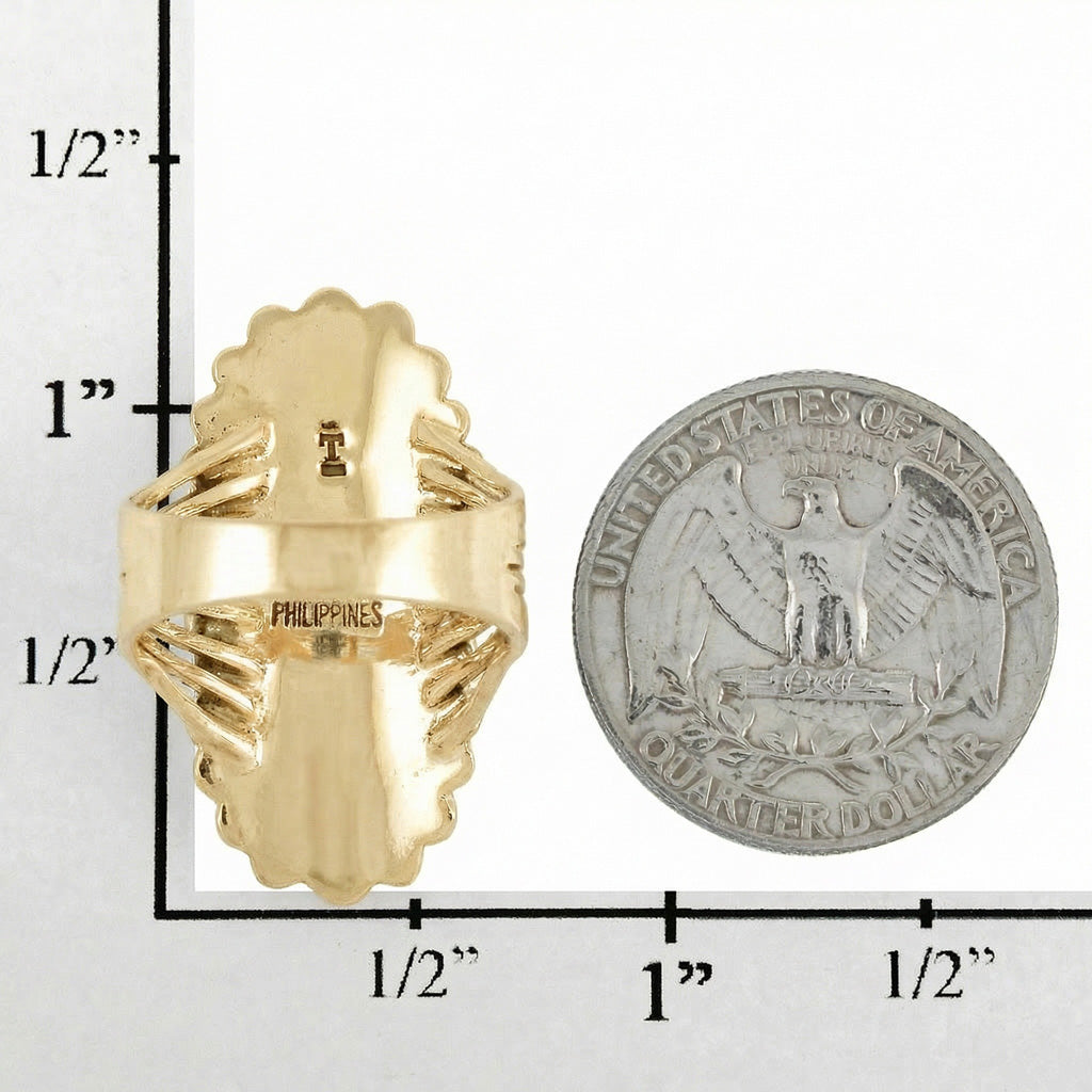 Turquoise Ring GoldBrass R2427-GB-C75