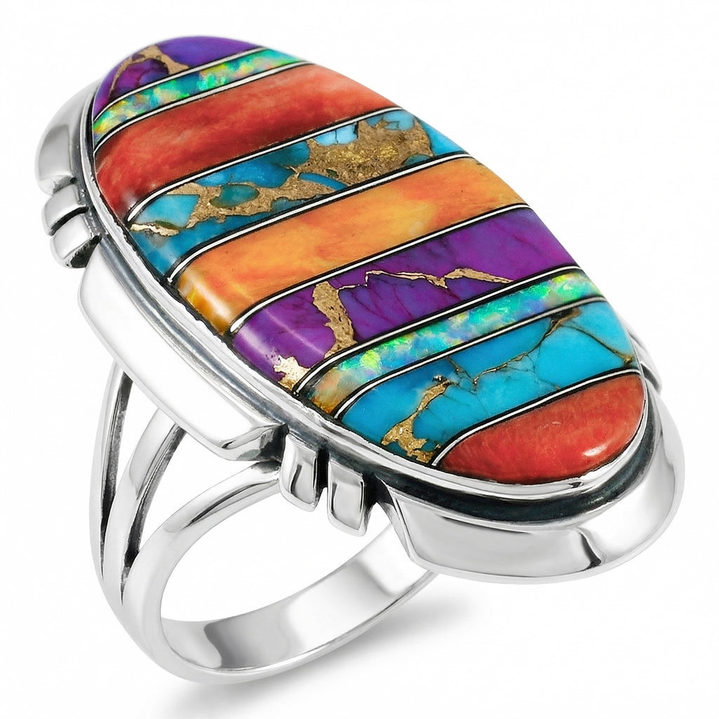 Multi-Gemstone Ring Sterling Silver R2429-C00