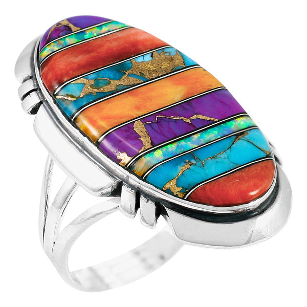 Multi-Gemstone Ring Sterling Silver R2429-C00