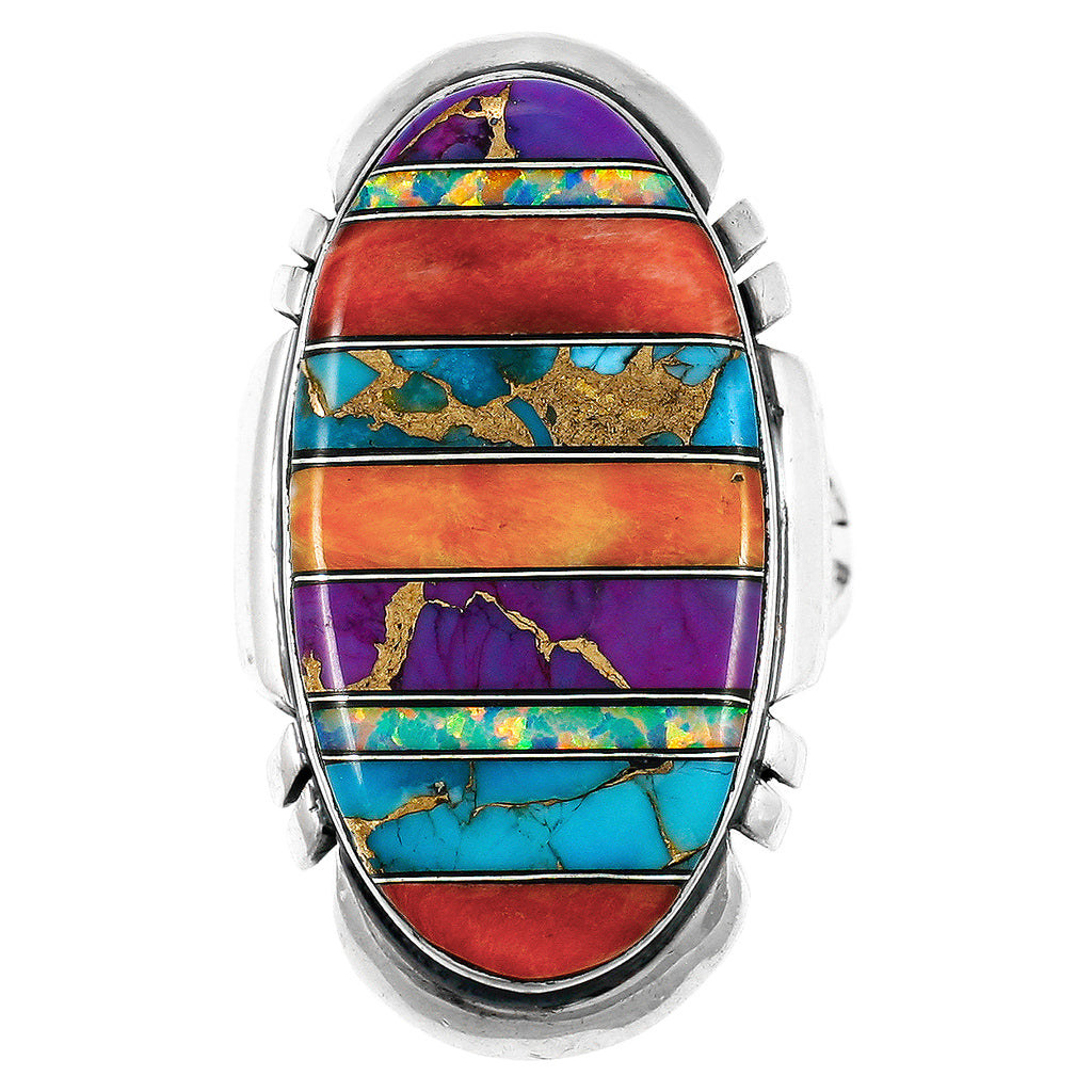 Multi-Gemstone Ring Sterling Silver R2429-C00