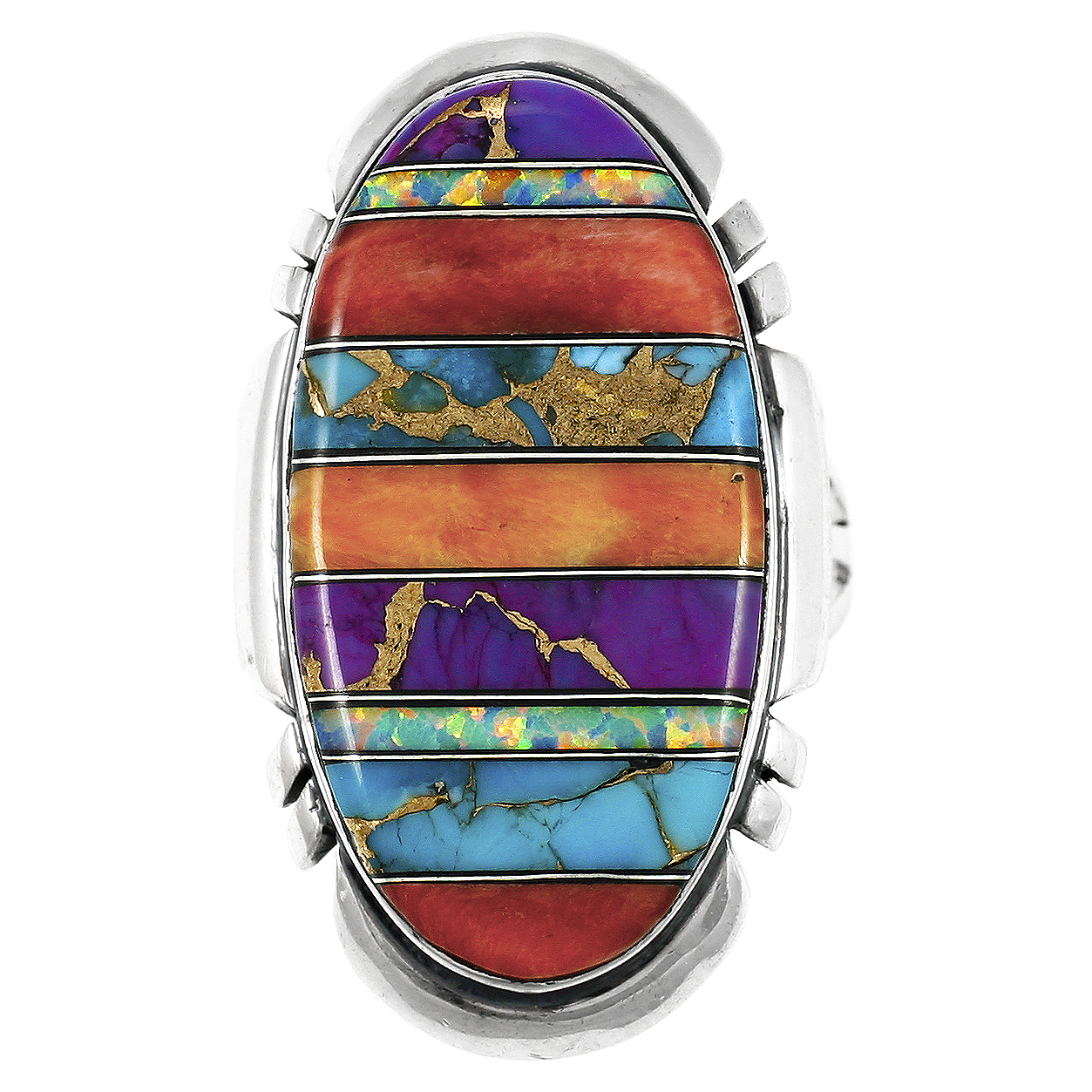 FINAL CLEARANCE - Multi Gemstone Ring SilveryCopper™ R2429-SB-C00