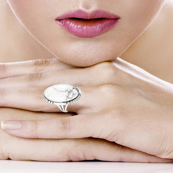 Howlite Ring Sterling Silver R2429-C103