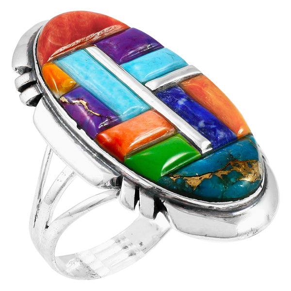 Multi-Gemstone Ring Sterling Silver R2429-C51