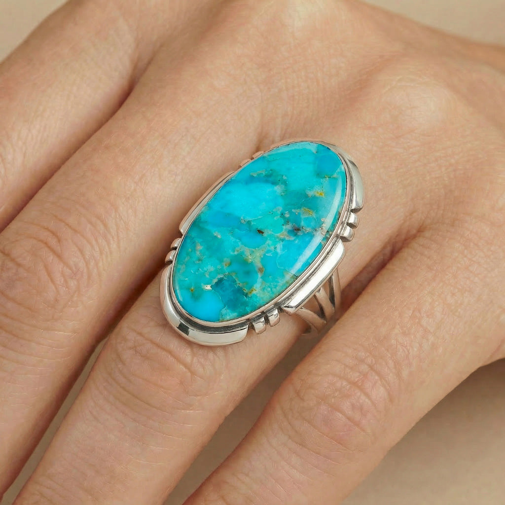 Turquoise Ring Sterling Silver R2429-C75