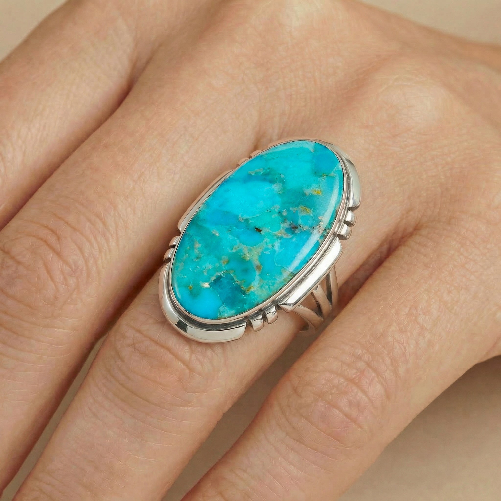 FINAL CLEARANCE - Turquoise Ring SilveryCopper™ R2429-SB-C75