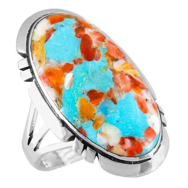 Sprinkles Spiny Turquoise Ring Sterling Silver R2429-C93