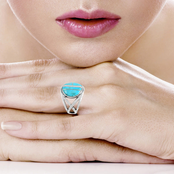 Turquoise Ring Sterling Silver R2444-C05