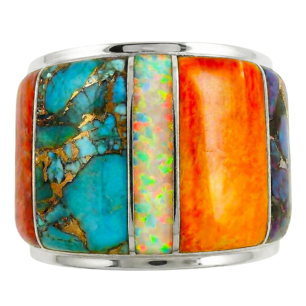 Multi Gemstone Ring SilverBronzé R2432-SB-C00