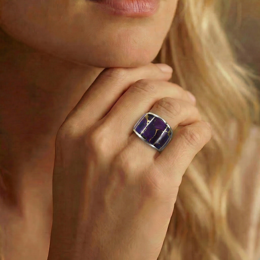 Purple Turquoise Ring Sterling Silver R2432-C07