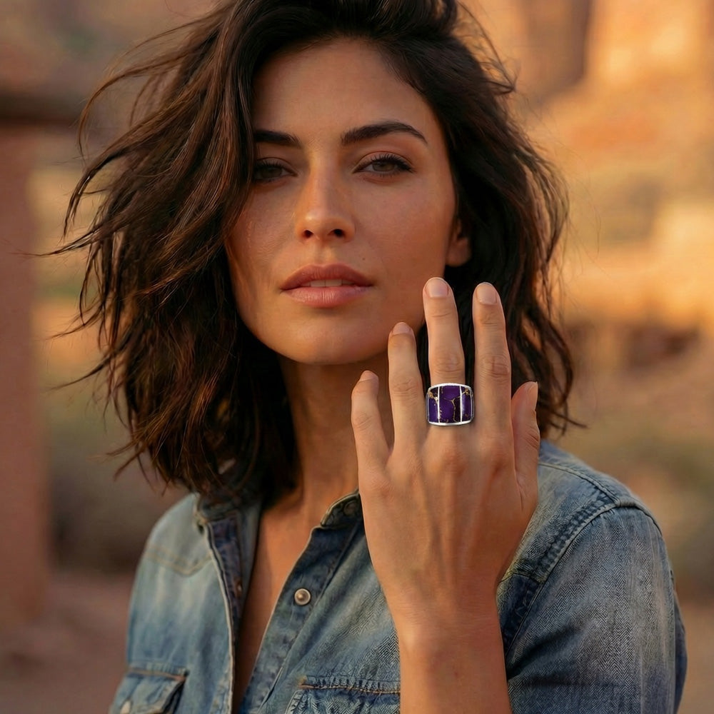 Purple Turquoise Ring Sterling Silver R2432-C07