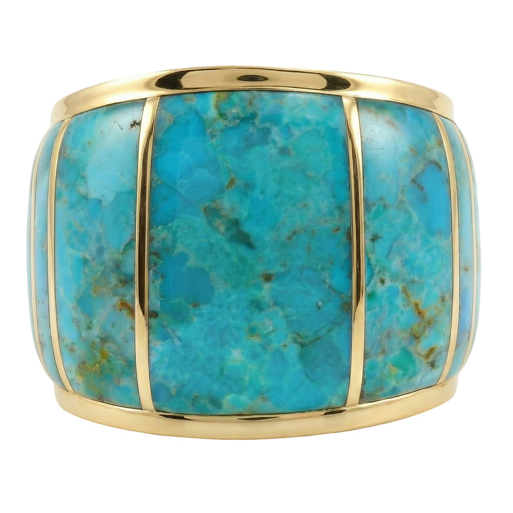 Turquoise Ring GoldBrass R2432-GB-C05