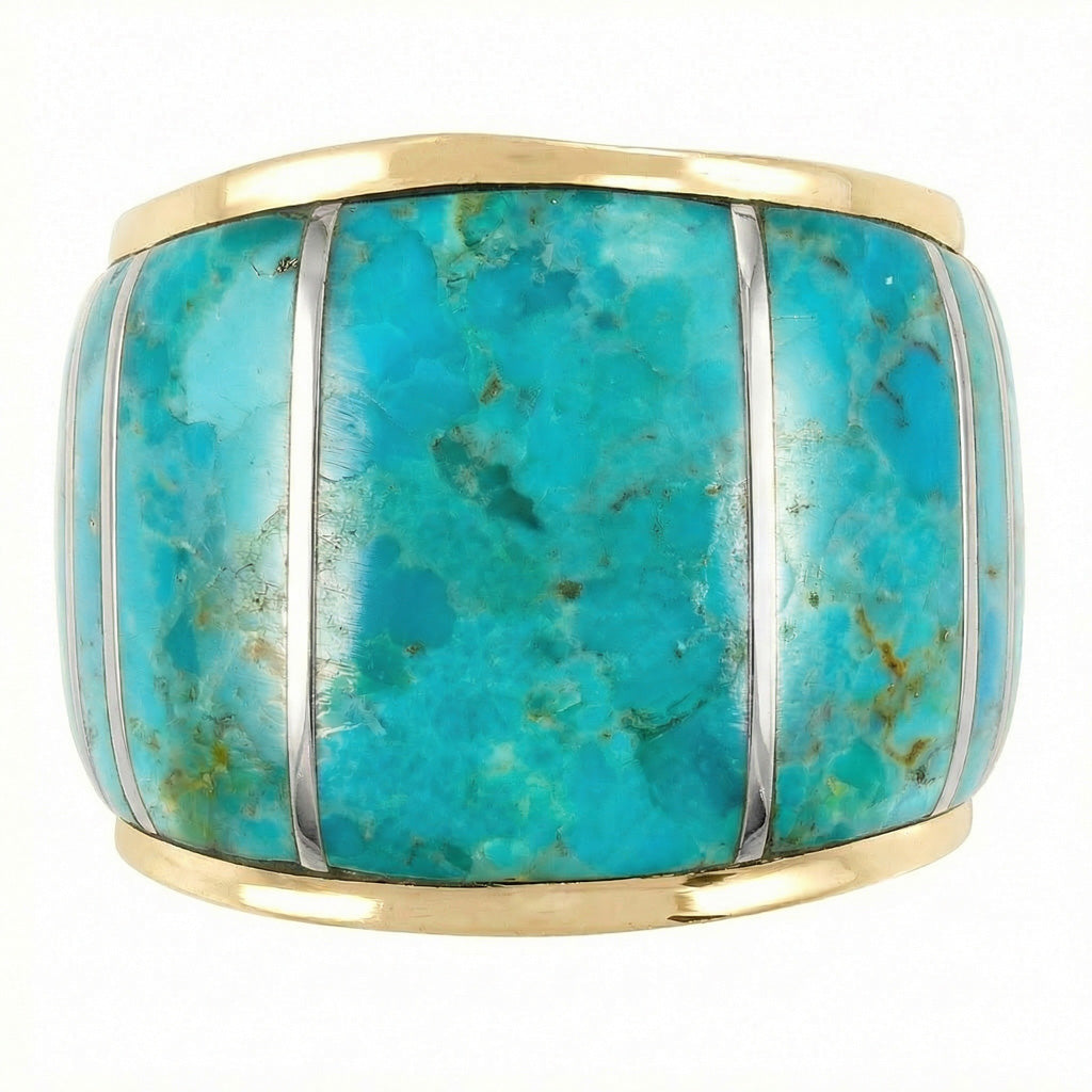 Turquoise Ring GoldBrass R2432-GB-C05