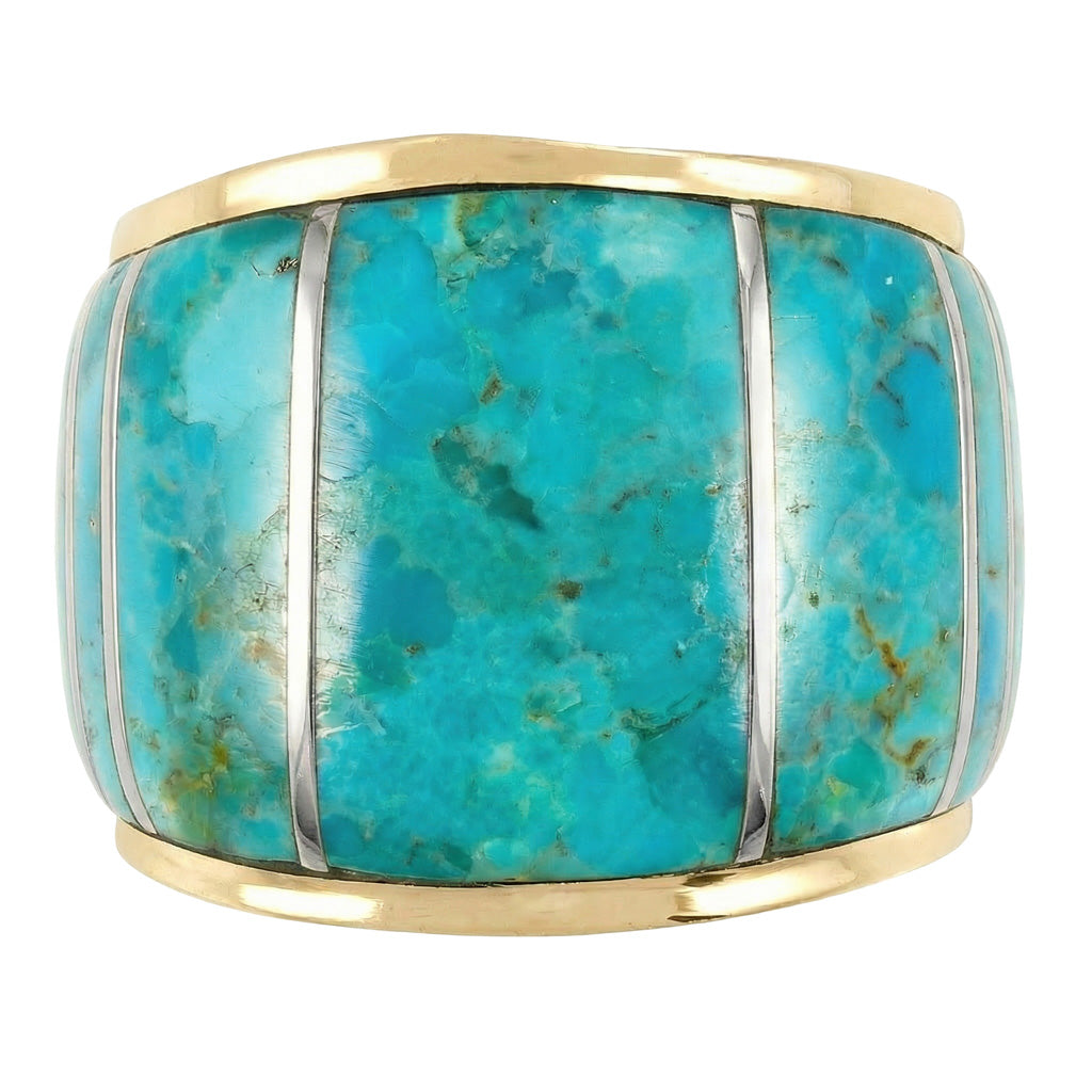 Turquoise Ring GoldBrass R2432-GB-C05