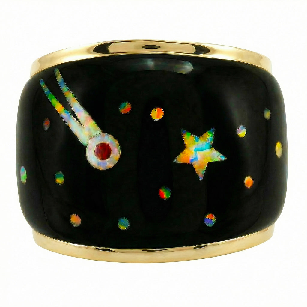 Multi Gemstone Shooting Stars Ring GoldBrass R2432-GB-C27