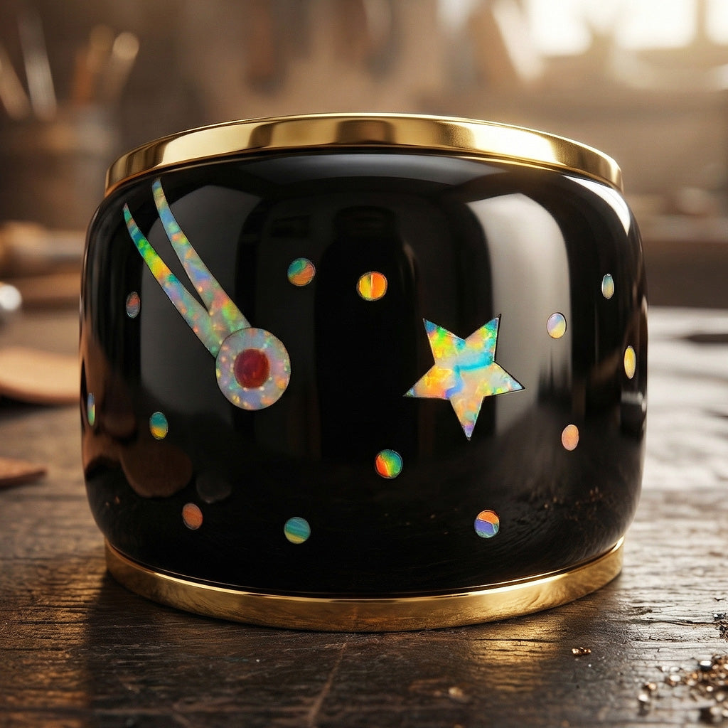Multi Gemstone Shooting Stars Ring GoldBrass™ R2432-GB-C27