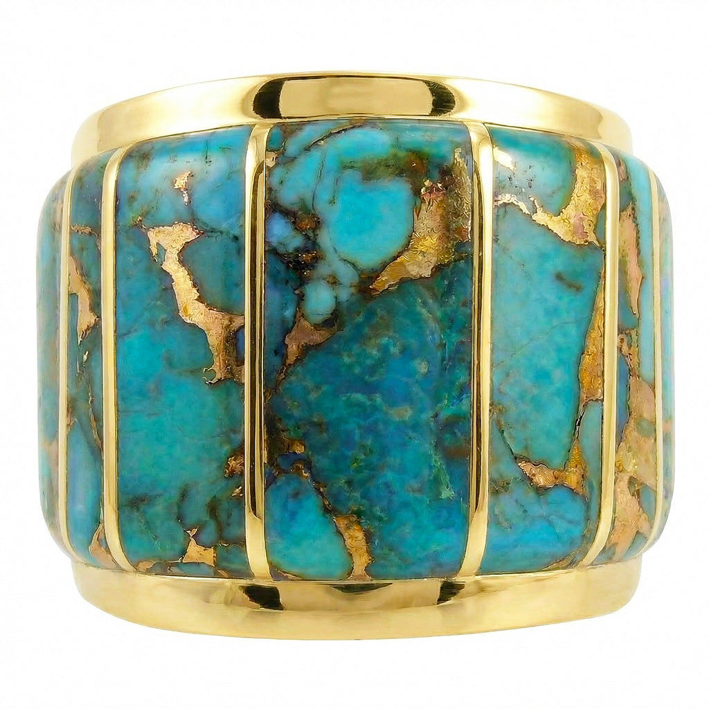 Matrix Turquoise Ring GoldBrass R2432-GB-C84
