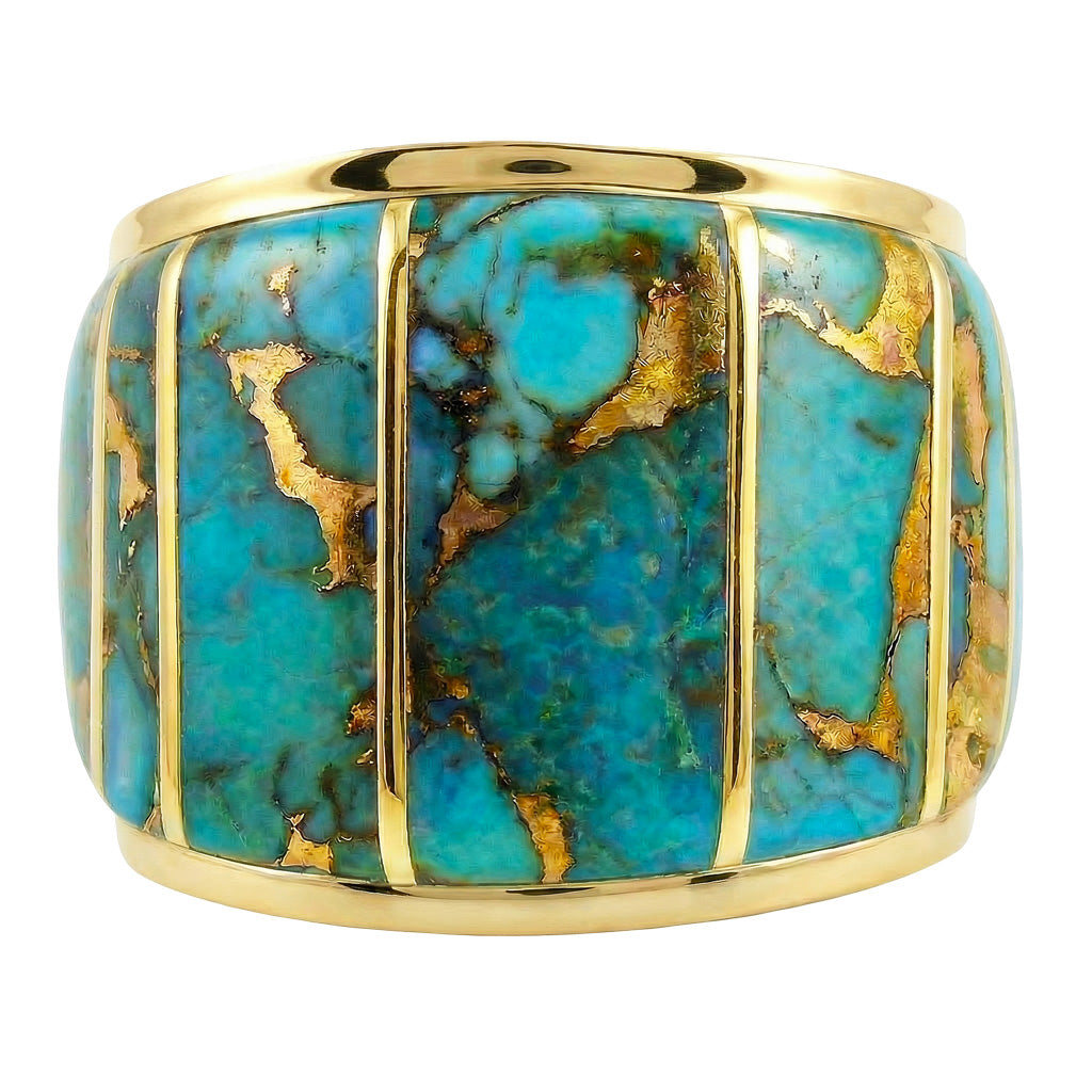 Matrix Turquoise Ring GoldBrass R2432-GB-C84