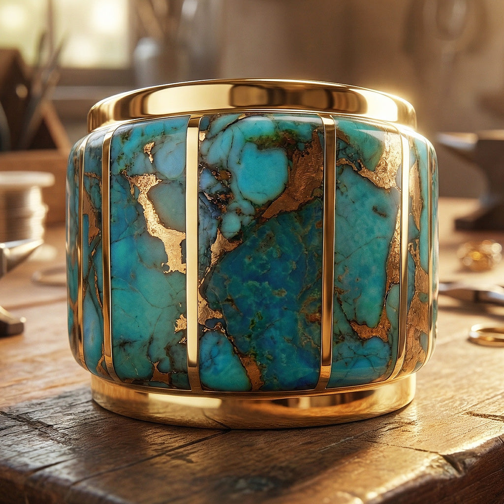 Matrix Turquoise Ring GoldBrass™ R2432-GB-C84