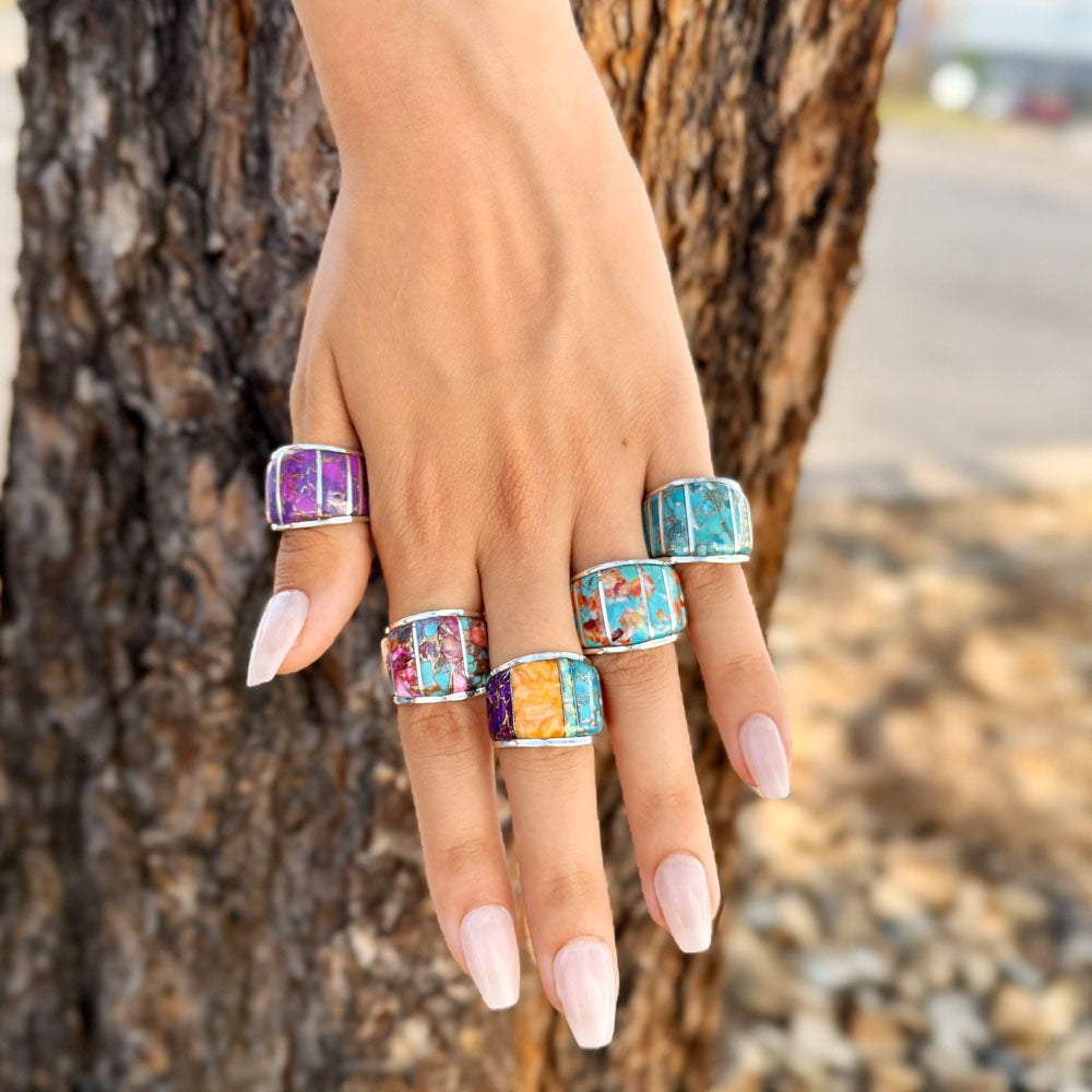 Sprinkles Spiny Turquoise Ring Sterling Silver R2432-C93