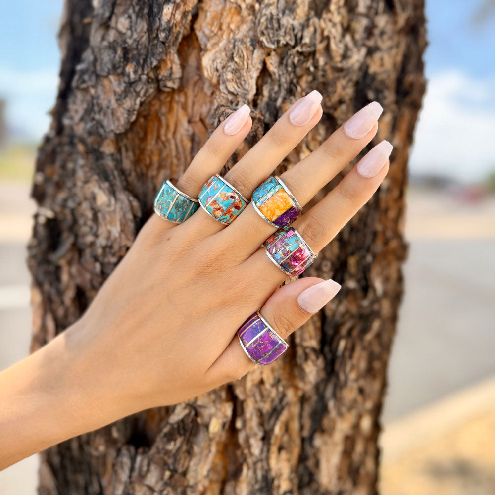 Sprinkles Spiny Turquoise Ring Sterling Silver R2432-C93
