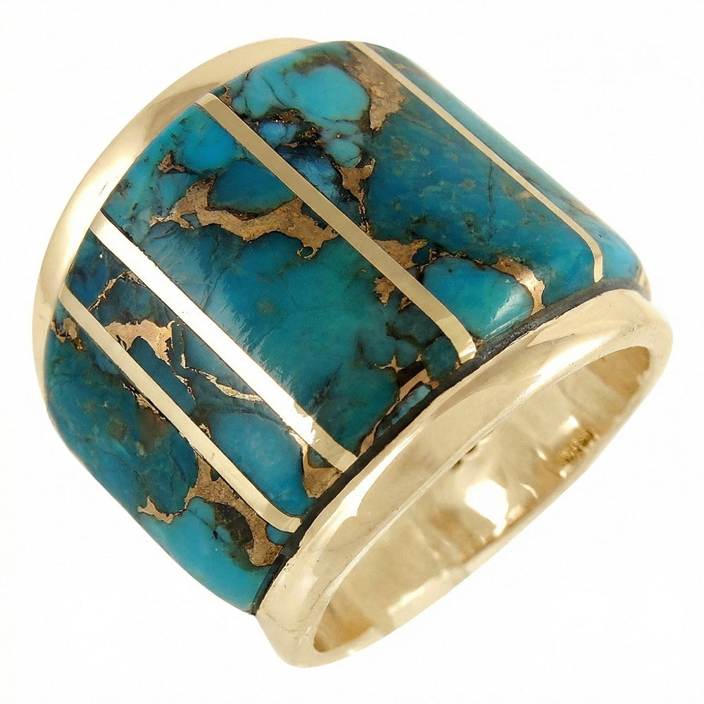 Matrix Turquoise Ring GoldBrass R2432-GB-C84