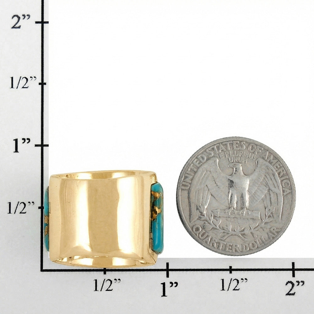 Turquoise Ring GoldBrass R2432-GB-C05