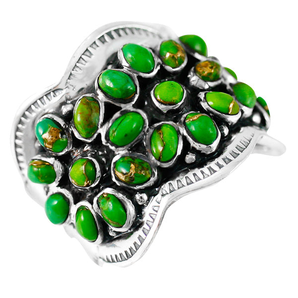 Green Turquoise Ring Sterling Silver R2433-C76