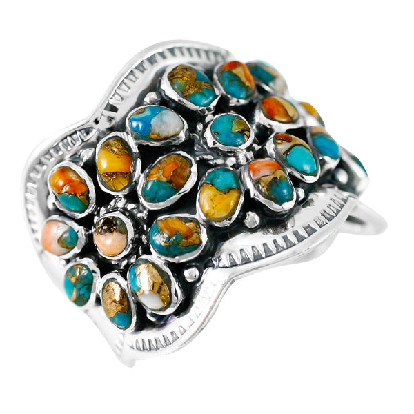 Spiny Turquoise Ring Sterling Silver R2433-C89