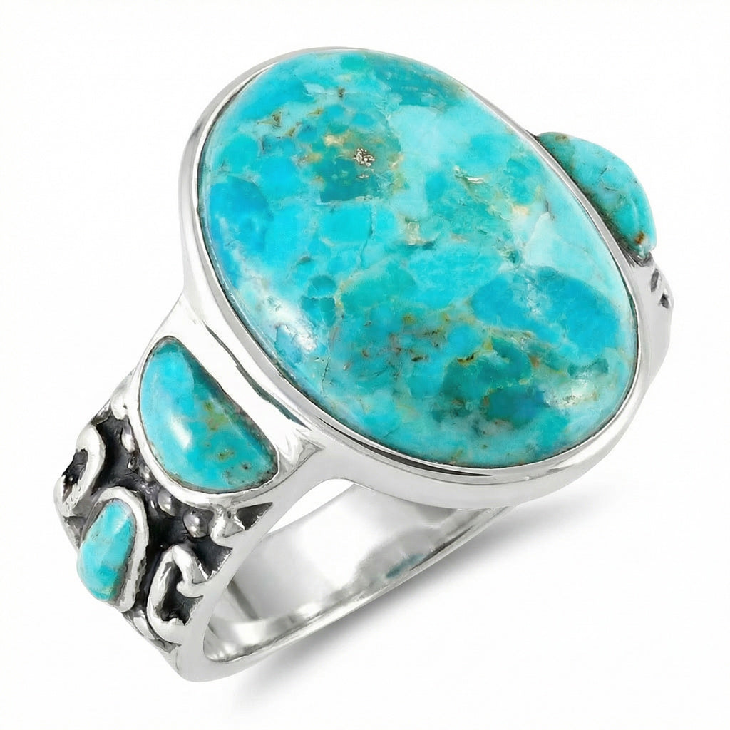 Turquoise Ring Sterling Silver R2434-C75