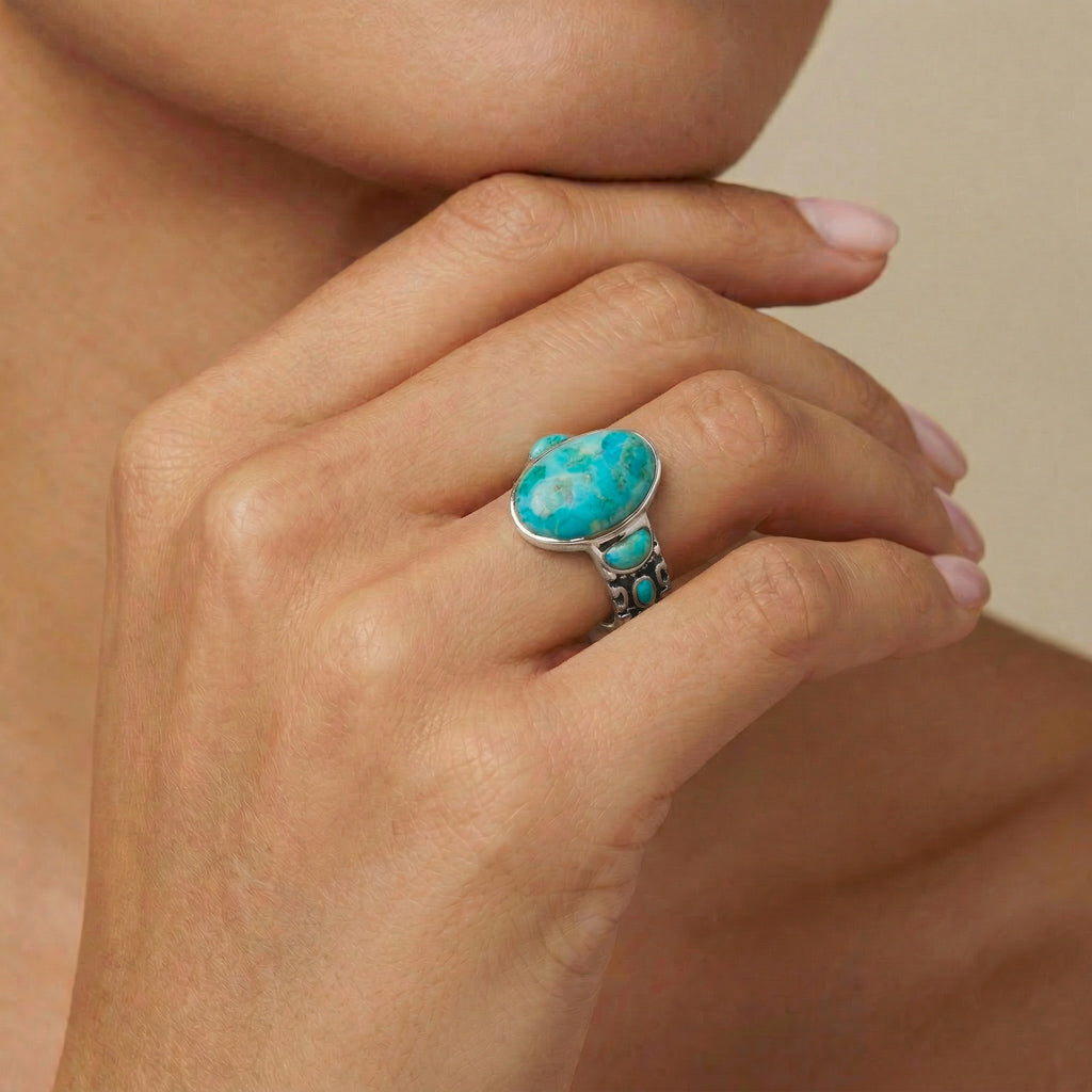 Turquoise Ring Sterling Silver R2434-C75